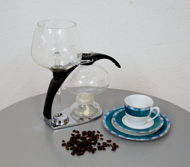 Amphora CONA Luxus Coffee Maker Kaffeemaschine Glas Chrom Size C 70er